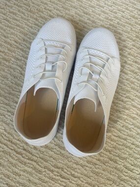 White Knit Slip-On Sneakers
